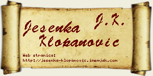 Jesenka Klopanović vizit kartica